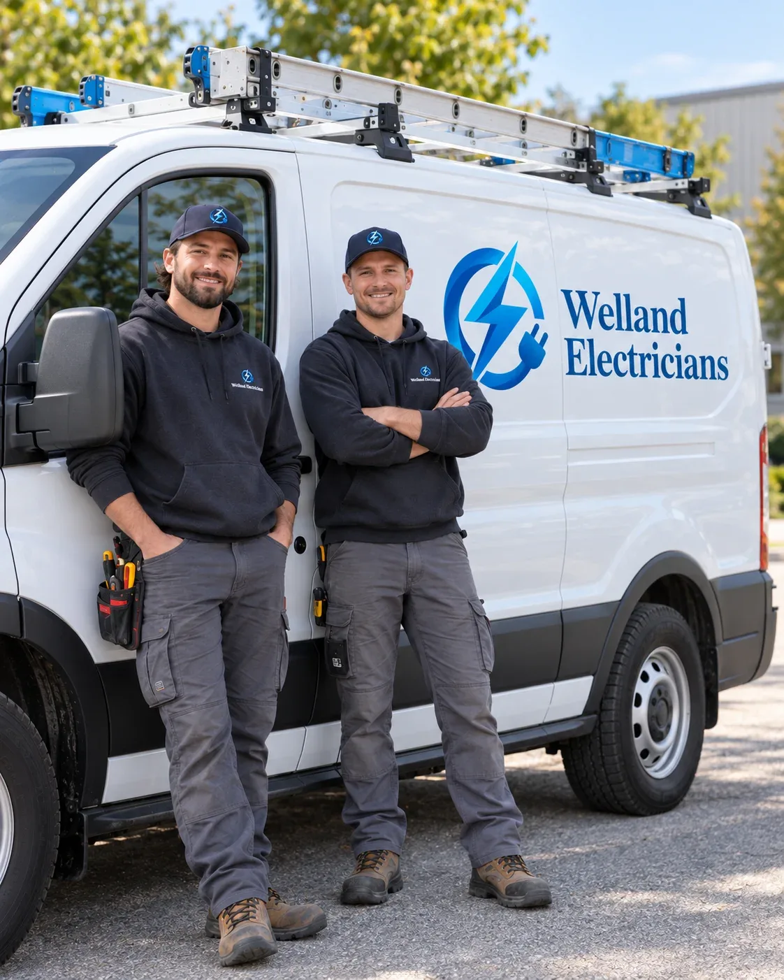 Electrician installing a smart doorbell camera in Welland